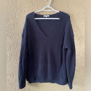 Madewell Deep Blue V Neck Sweater Large